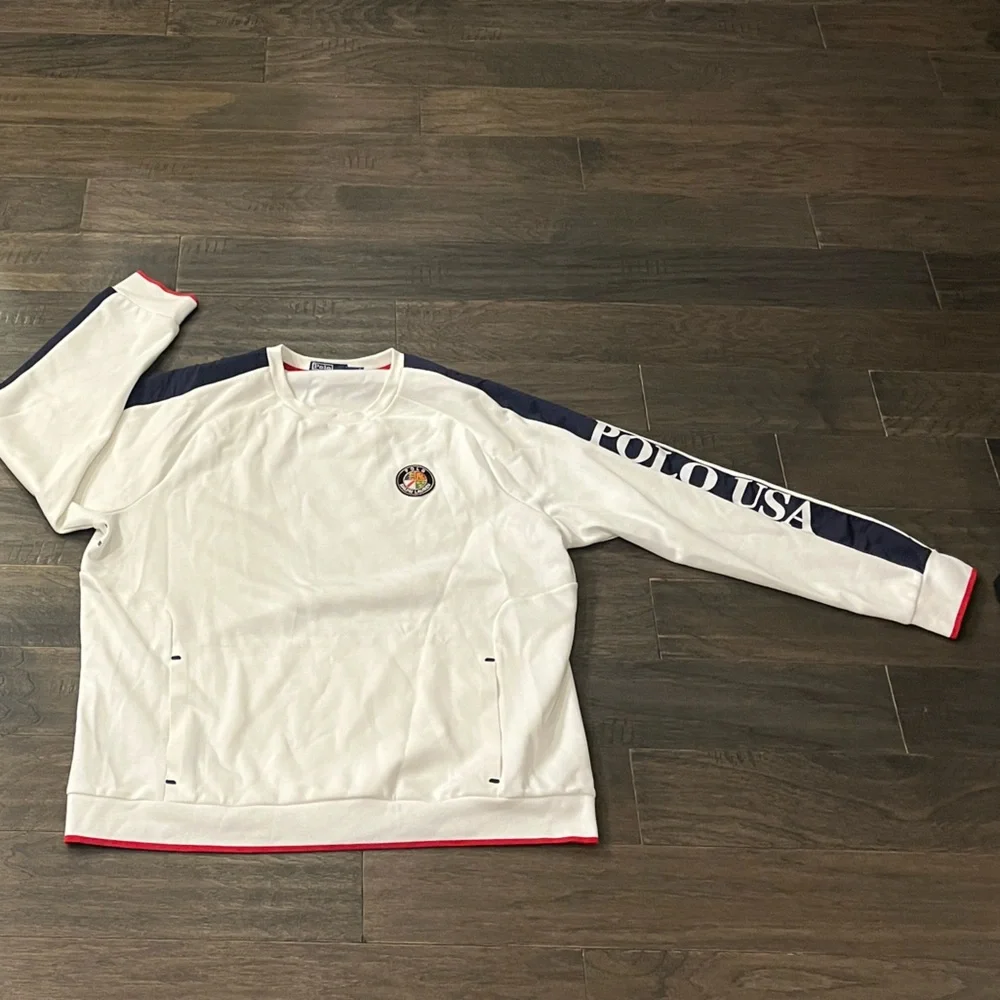 Polo Ralph Lauren Cookie Polo USA Crew Sweatshirt Shirt white Mens Size XXL